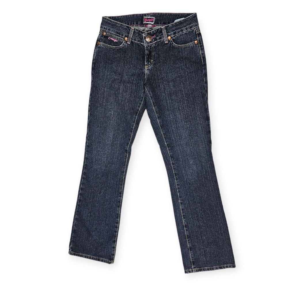 Wrangler Pink Stitch Breast Cancer Awareness‎ Bootcut Denim Jeans Women's Size 6